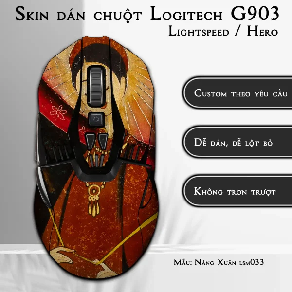 Skin dán chuột Logitech G903 mẫu Nàng Xuân lsm033