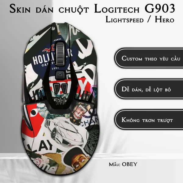 Skin dán chuột Logitech G903 mẫu OBEY