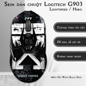 Skin dán chuột Logitech G903 mẫu Off White Black Dope