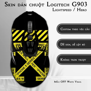Skin dán chuột Logitech G903 mẫu OFF White Virgil