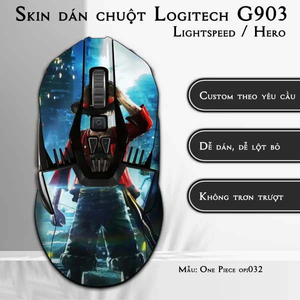 Skin dán chuột Logitech G903 mẫu One Piece opi032