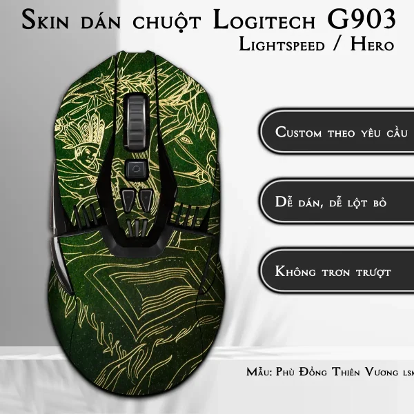 Skin dán chuột Logitech G903 mẫu Phù Đổng Thiên Vương lsm060