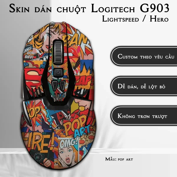 Skin dán chuột Logitech G903 mẫu pop art