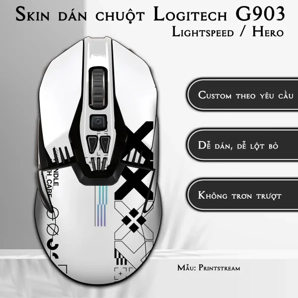 Skin dán chuột Logitech G903 mẫu Printstream