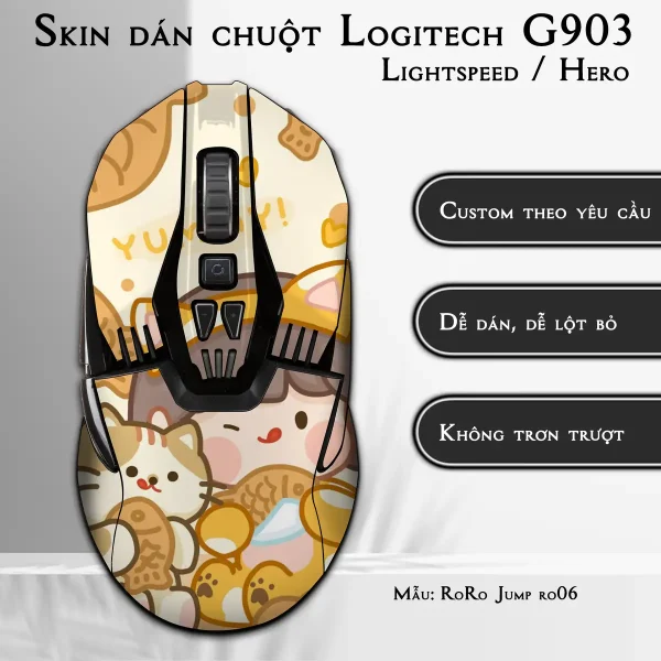 Skin dán chuột Logitech G903 mẫu RoRo Jump ro06
