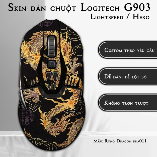 Skin dán chuột Logitech G903 mẫu Rồng Dragon dra011