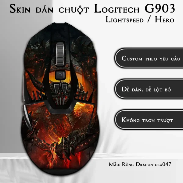 Skin dán chuột Logitech G903 mẫu Rồng Dragon dra047