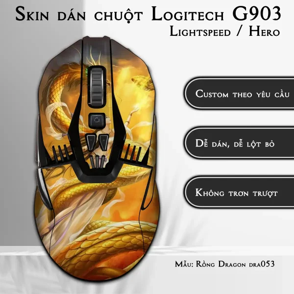 Skin dán chuột Logitech G903 mẫu Rồng Dragon dra053