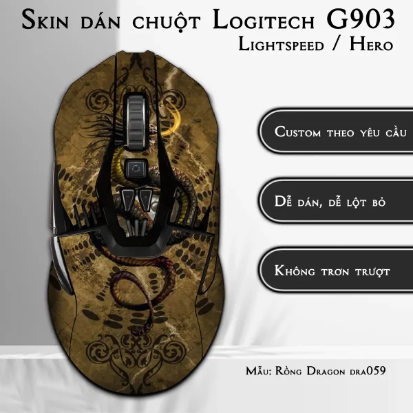 Skin dán chuột Logitech G903 mẫu Rồng Dragon dra059