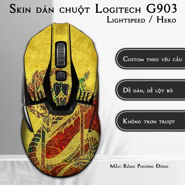 Skin dán chuột Logitech G903 mẫu Rồng Phương Đông