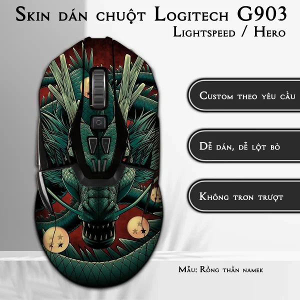 Skin dán chuột Logitech G903 mẫu Rồng thần namek