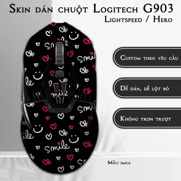 Skin dán chuột Logitech G903 mẫu smile