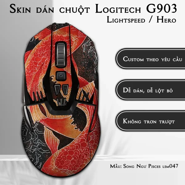 Skin dán chuột Logitech G903 mẫu Song Ngư Pisces lsm047