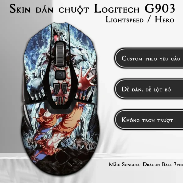 Skin dán chuột Logitech G903 mẫu Songoku Dragon Ball 7vnr001