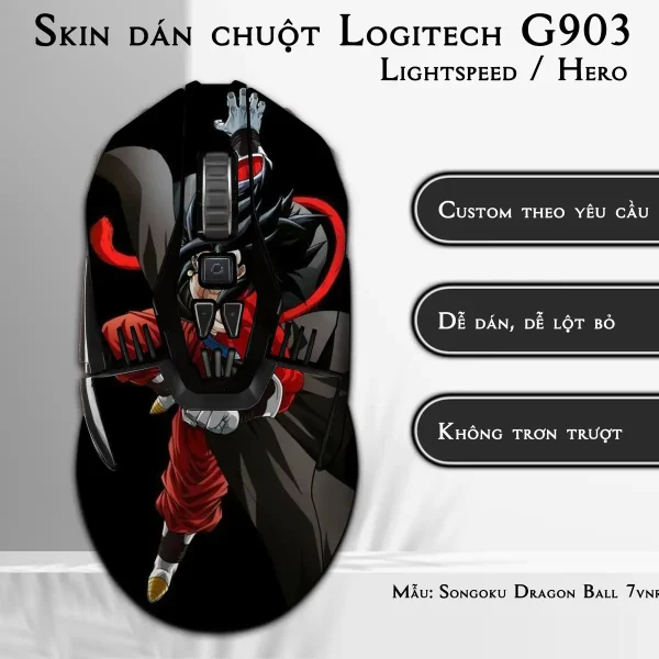 Skin dán chuột Logitech G903 mẫu Songoku Dragon Ball 7vnr002