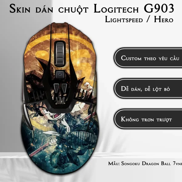 Skin dán chuột Logitech G903 mẫu Songoku Dragon Ball 7vnr005
