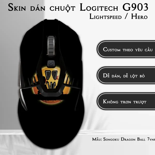 Skin dán chuột Logitech G903 mẫu Songoku Dragon Ball 7vnr006
