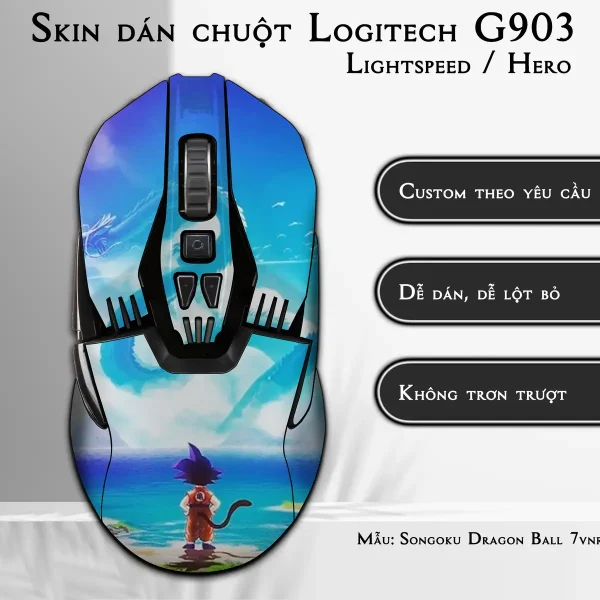 Skin dán chuột Logitech G903 mẫu Songoku Dragon Ball 7vnr009