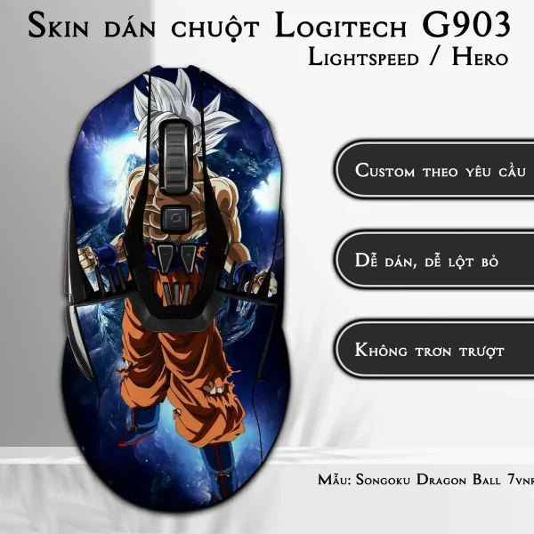 Skin dán chuột Logitech G903 mẫu Songoku Dragon Ball 7vnr010