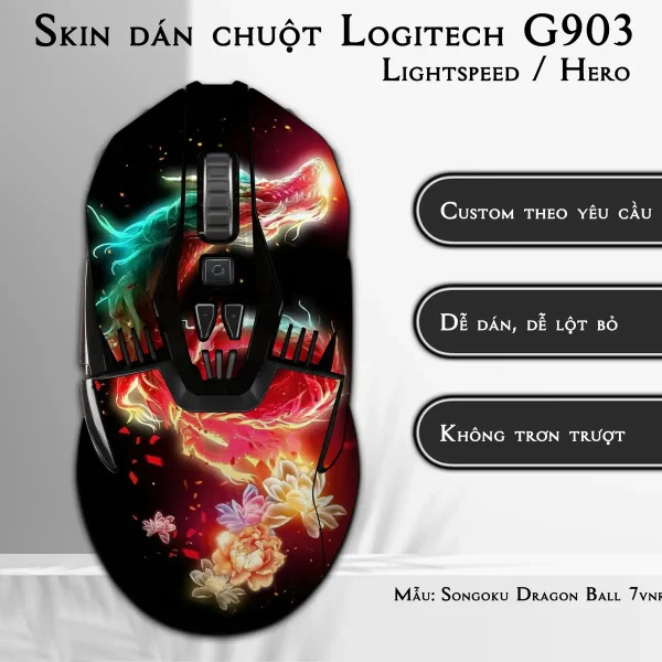 Skin dán chuột Logitech G903 mẫu Songoku Dragon Ball 7vnr016
