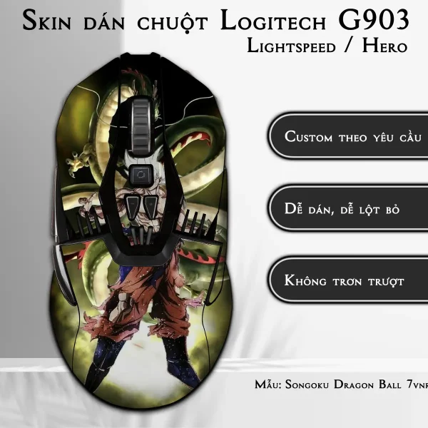Skin dán chuột Logitech G903 mẫu Songoku Dragon Ball 7vnr017