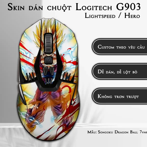 Skin dán chuột Logitech G903 mẫu Songoku Dragon Ball 7vnr018