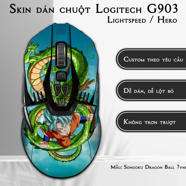 Skin dán chuột Logitech G903 mẫu Songoku Dragon Ball 7vnr019