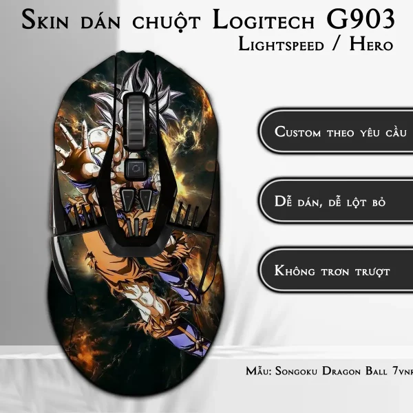 Skin dán chuột Logitech G903 mẫu Songoku Dragon Ball 7vnr021
