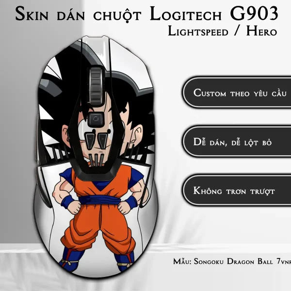 Skin dán chuột Logitech G903 mẫu Songoku Dragon Ball 7vnr022