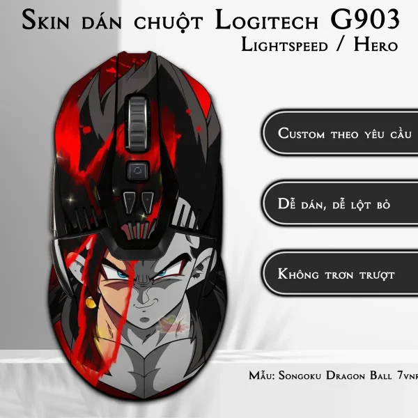 Skin dán chuột Logitech G903 mẫu Songoku Dragon Ball 7vnr025