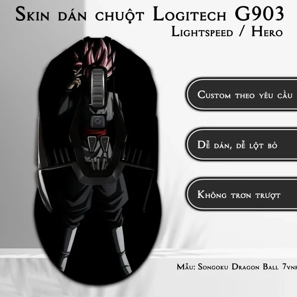 Skin dán chuột Logitech G903 mẫu Songoku Dragon Ball 7vnr026
