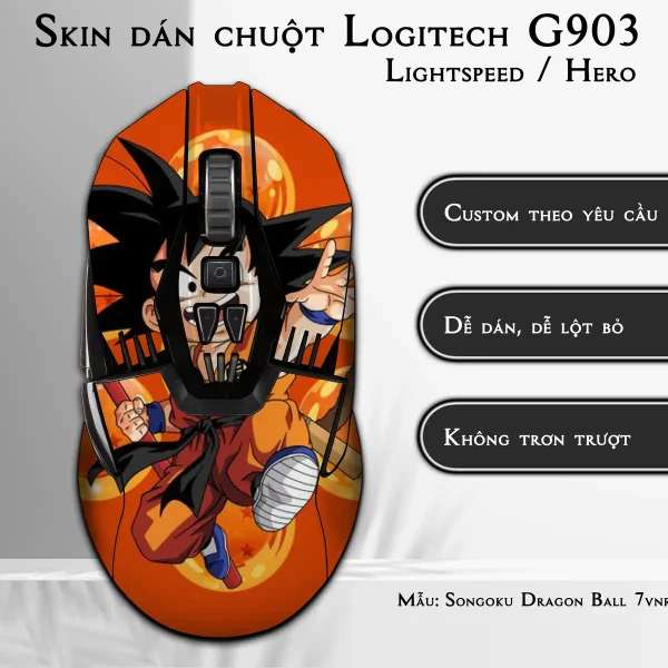 Skin dán chuột Logitech G903 mẫu Songoku Dragon Ball 7vnr027