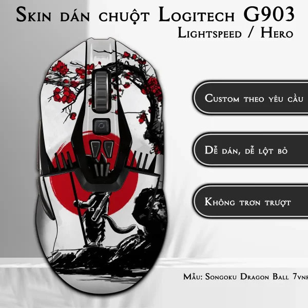 Skin dán chuột Logitech G903 mẫu Songoku Dragon Ball 7vnr032