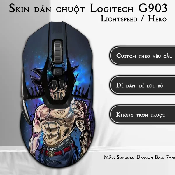 Skin dán chuột Logitech G903 mẫu Songoku Dragon Ball 7vnr033