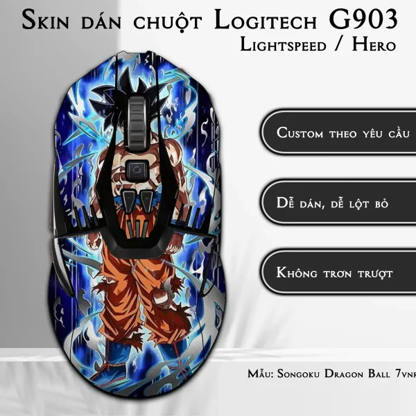 Skin dán chuột Logitech G903 mẫu Songoku Dragon Ball 7vnr035