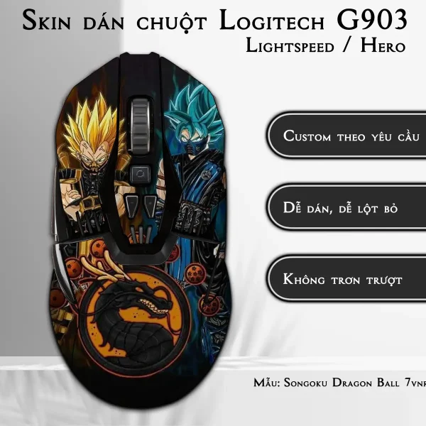 Skin dán chuột Logitech G903 mẫu Songoku Dragon Ball 7vnr036