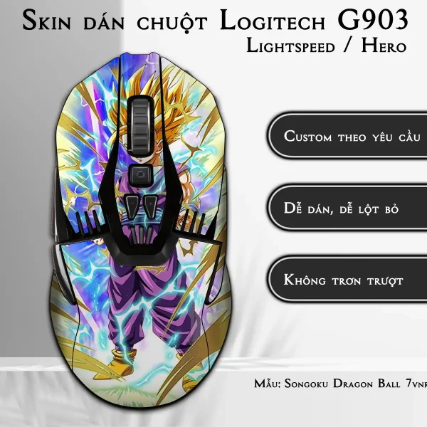 Skin dán chuột Logitech G903 mẫu Songoku Dragon Ball 7vnr041