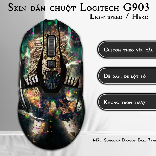 Skin dán chuột Logitech G903 mẫu Songoku Dragon Ball 7vnr042