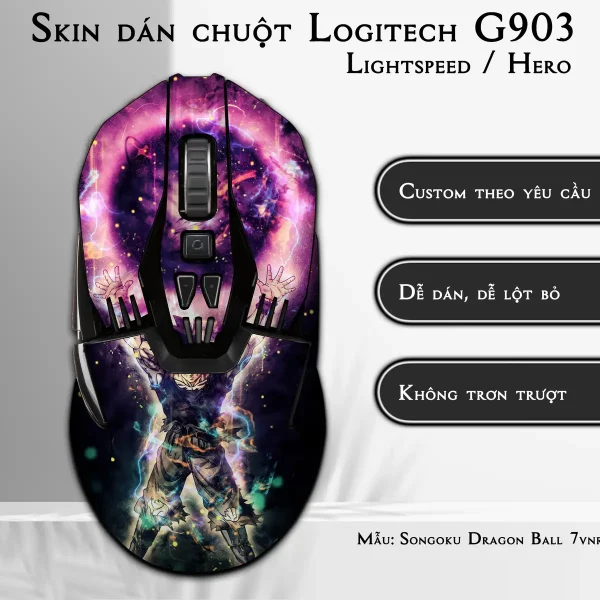 Skin dán chuột Logitech G903 mẫu Songoku Dragon Ball 7vnr093