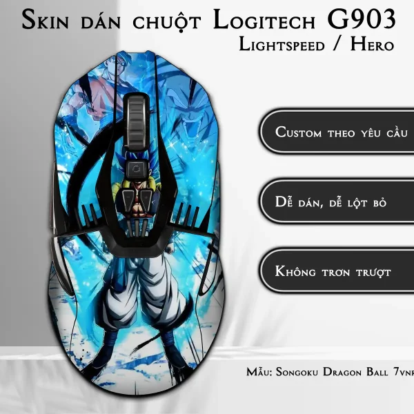 Skin dán chuột Logitech G903 mẫu Songoku Dragon Ball 7vnr094