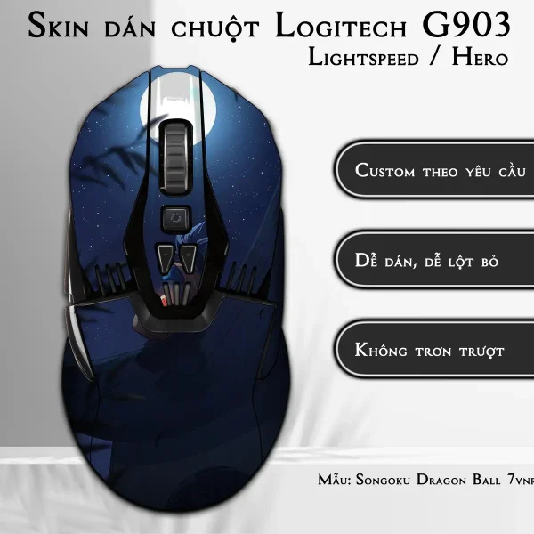 Skin dán chuột Logitech G903 mẫu Songoku Dragon Ball 7vnr096