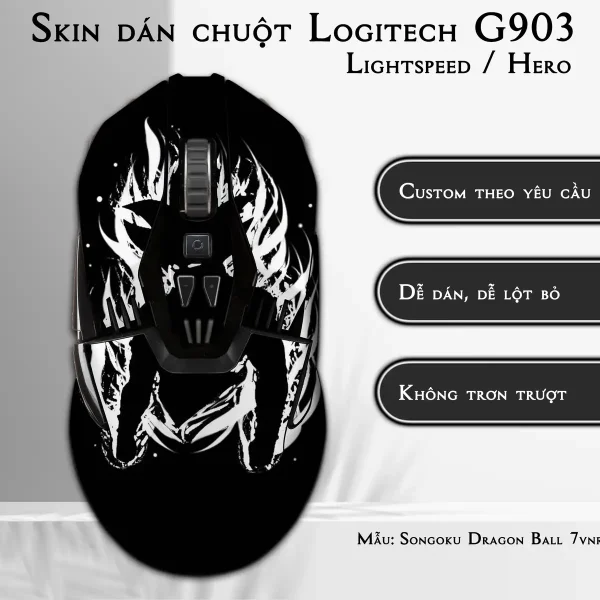 Skin dán chuột Logitech G903 mẫu Songoku Dragon Ball 7vnr099