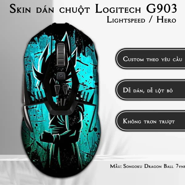 Skin dán chuột Logitech G903 mẫu Songoku Dragon Ball 7vnr100