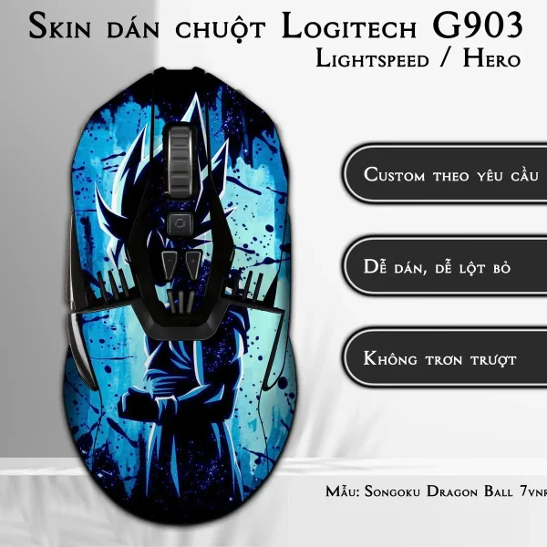 Skin dán chuột Logitech G903 mẫu Songoku Dragon Ball 7vnr101