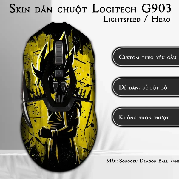 Skin dán chuột Logitech G903 mẫu Songoku Dragon Ball 7vnr102