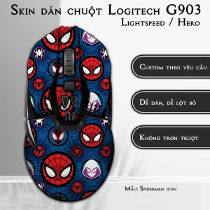 Skin dán chuột Logitech G903 mẫu Spiderman icon