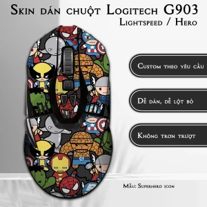 Skin dán chuột Logitech G903 mẫu Superhero icon