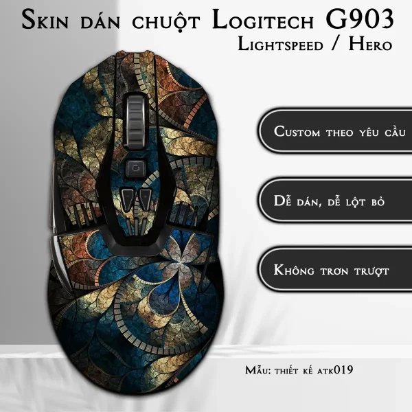 Skin dán chuột Logitech G903 mẫu thiết kế atk019