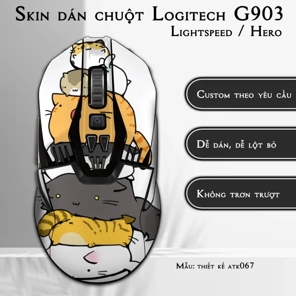 Skin dán chuột Logitech G903 mẫu thiết kế atk067