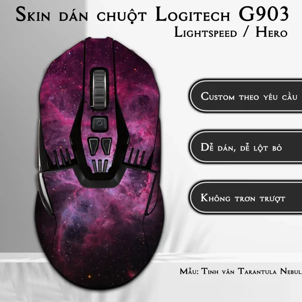 Skin dán chuột Logitech G903 mẫu Tinh vân Tarantula Nebula vutr010